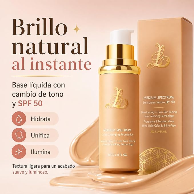 BASE DE MAQUILLAJE 4 EN 1 Tecnología Mimética de Color