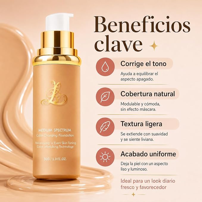 BASE DE MAQUILLAJE 4 EN 1 Tecnología Mimética de Color